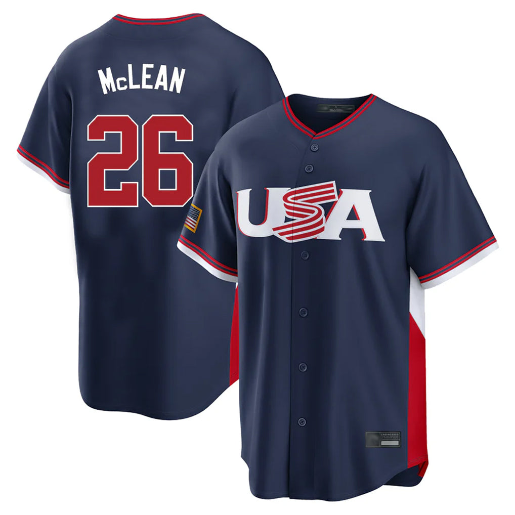 NY.Mets #26 Nolan McLean Player Navy USA 2026 World Classic Home Limited Jdoa Stitched Jerseys