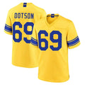 LA.Rams #69 Kevin Dotson Player Gold Classic Sol Home Game Jdoa Stitched Jerseys