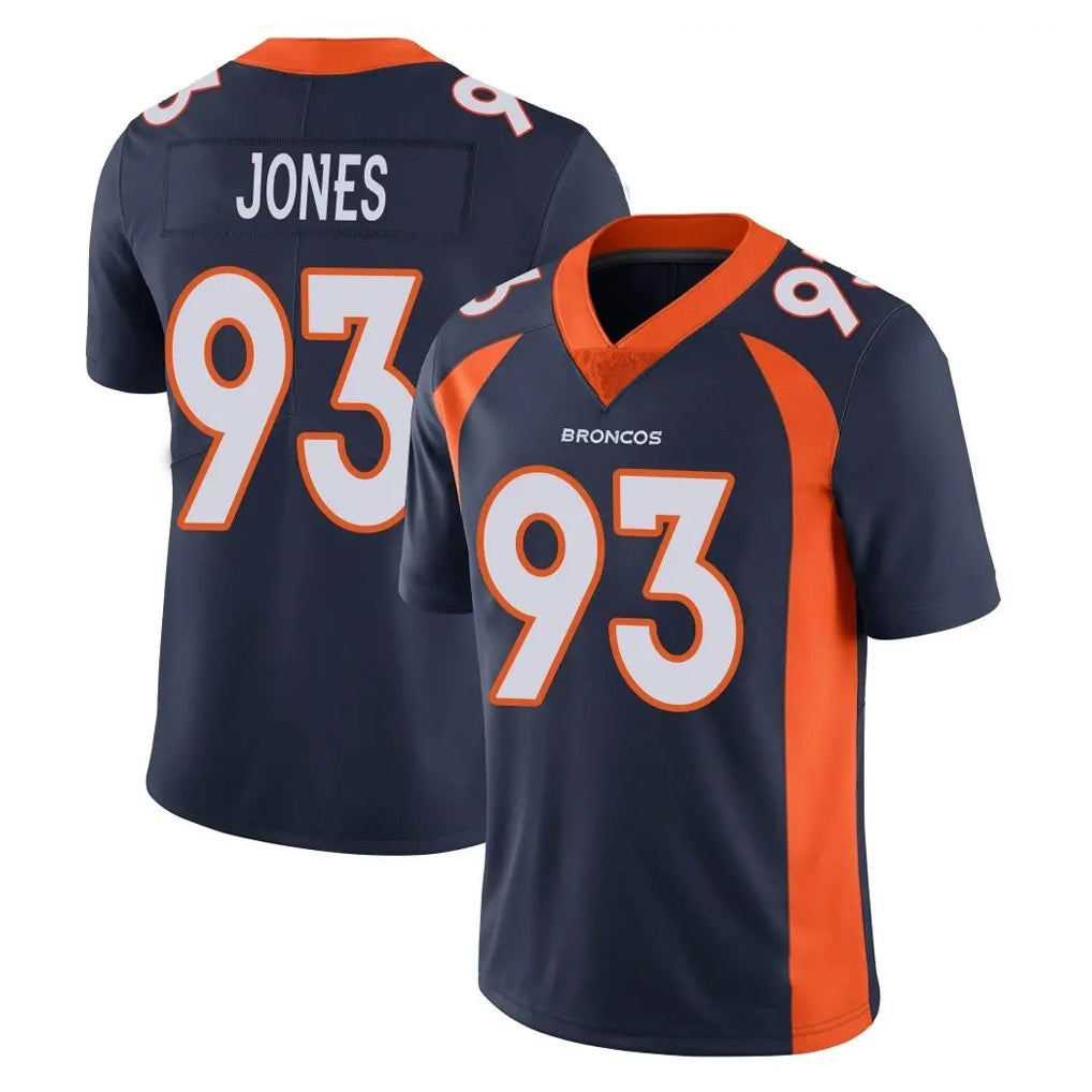 D.Broncos #93 D.J. Jones Player Navy Vapor Untouchable Limited Game Jdoa Stitched Jerseys