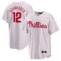 P.Phillies #12 Kyle Schwarber Player White Home Game Jdoa Stitched Jerseys
