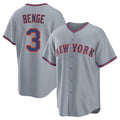 NY.Mets #3 Carson Benge Player Gray Road Home Game Jdoa Stitched Jerseys