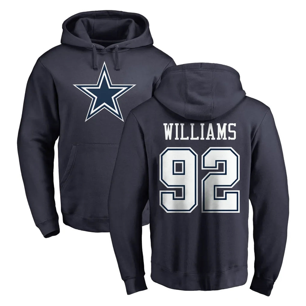 D.Cowboys #92 Quinnen Williams Player Navy Pullover Hoodies Limited Jdoa Stitched Jerseys