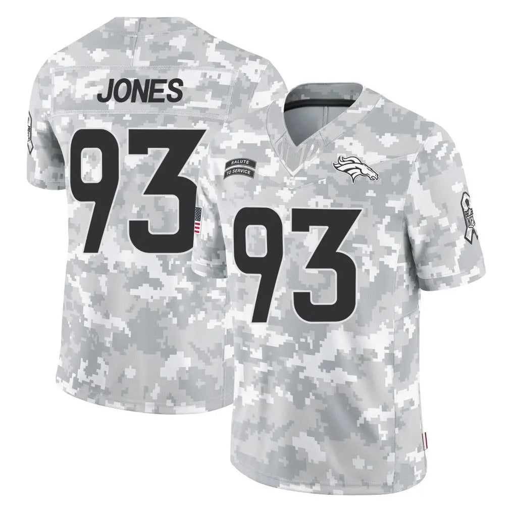 D.Broncos #93 D.J. Jones Player Arctic Camo Salute To Service Limited Jdoa Stitched Jerseys
