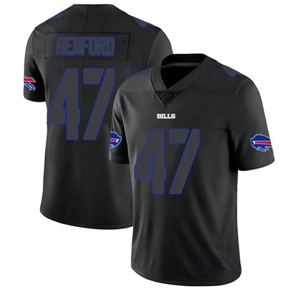 B.Bills #47 Christian Benford Player Black Impact Limited Jdoa Stitched Jerseys