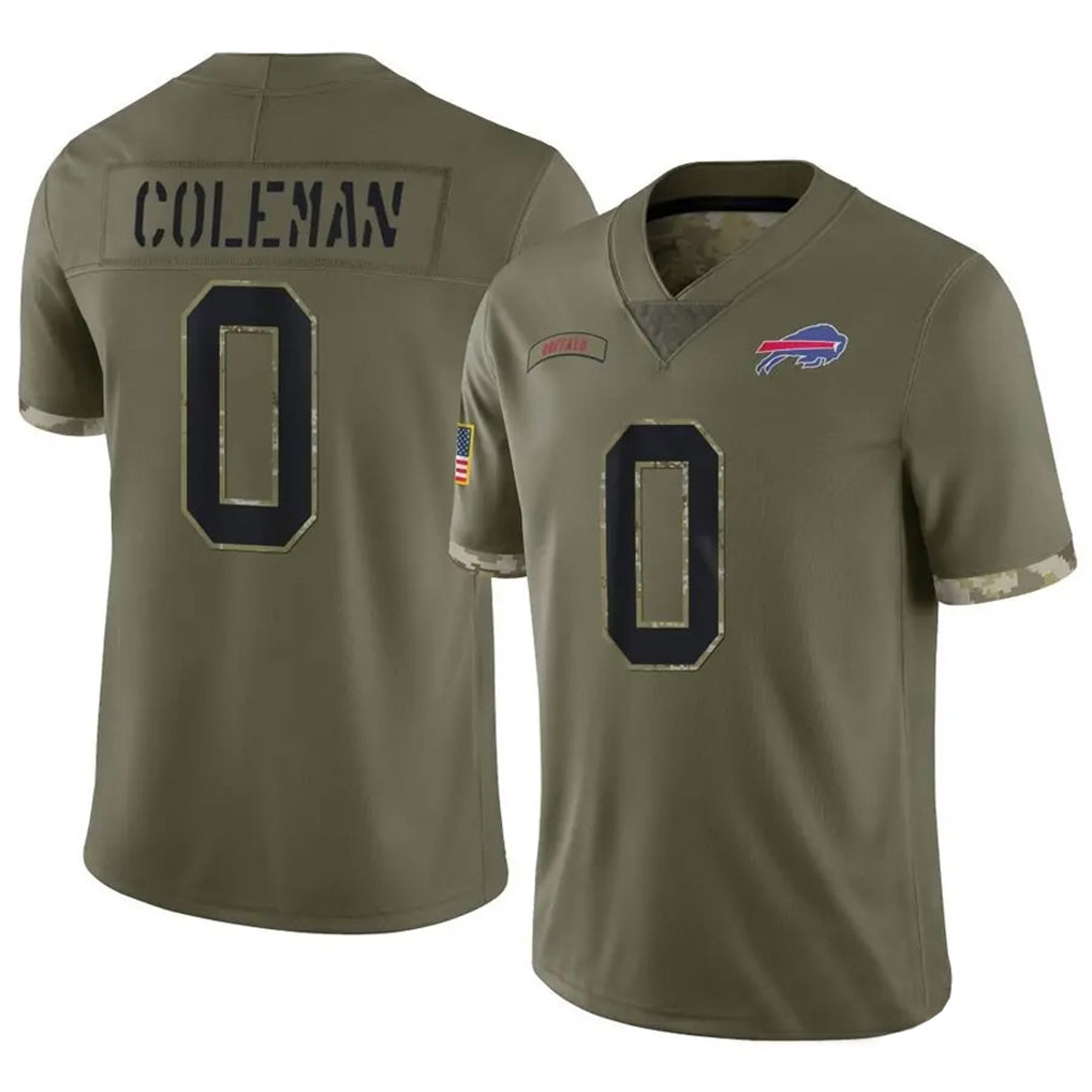 B.Bills #0 Keon Coleman Player Olive Salute To Service Jdoa Stitched Jerseys