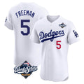 LA.Dodgers #5 Freddie Freeman Player White World Series Limited Elite Home Jdoa Stitched Jerseys