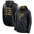 A.Falcons #12 Avieon Terrell Player Black Salute to Service Limited Black Hoodie Jdoa Stitched Jerseys