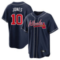 A.Braves #10 Chipper Jones Player Navy Home Game Jdoa Stitched Jerseys