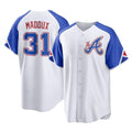A.Braves #31 Greg Maddux Player White City Connect Home Game Jdoa Stitched Jerseys