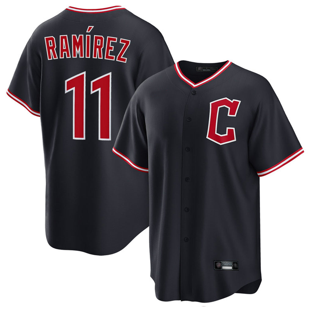 C.Guardians #11 Jose Ramirez Player Navy Home Game Jdoa Stitched Jerseys