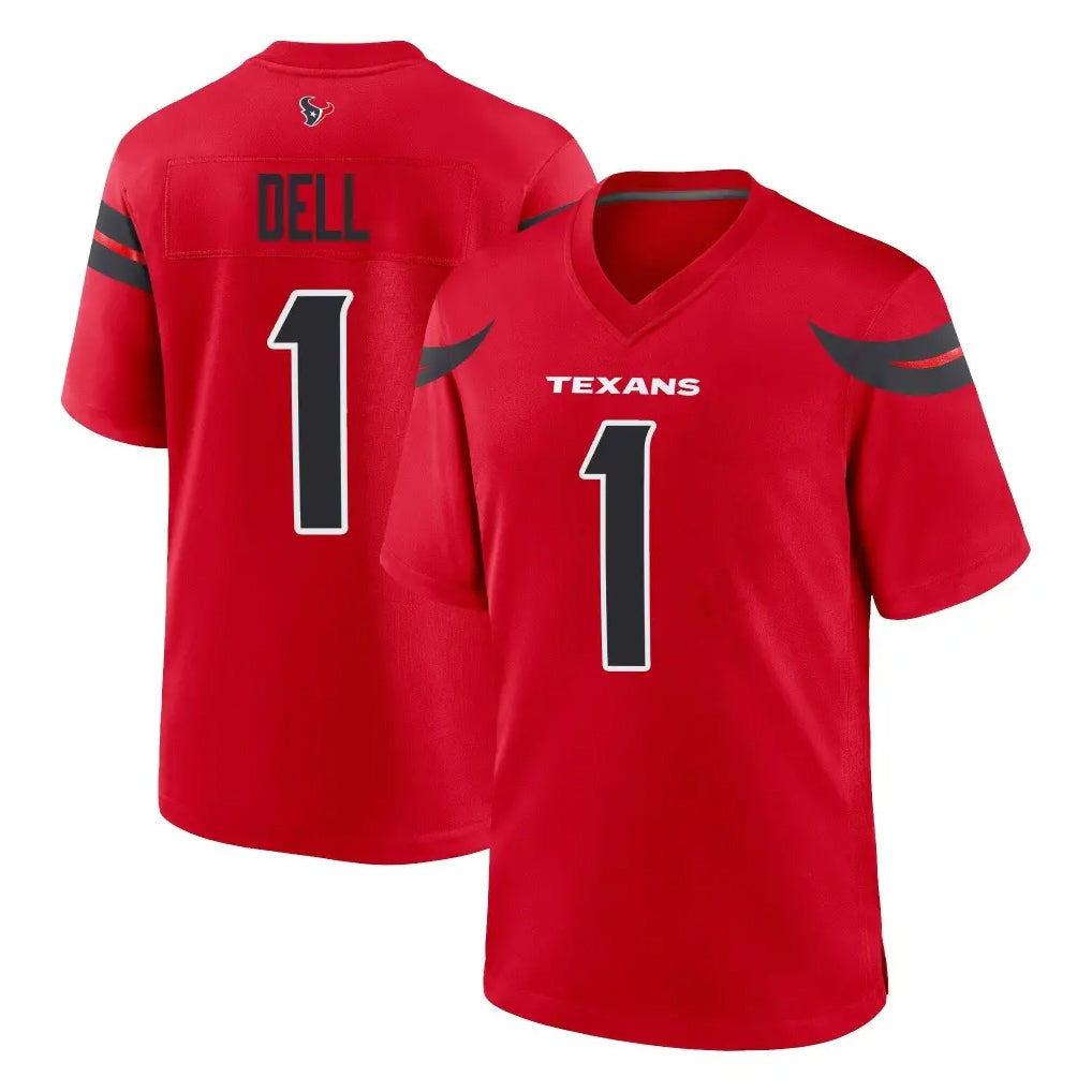H.Texans #1 Tank Dell Player Red Alternate Home Game Jdoa Stitched Jerseys