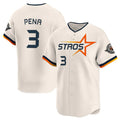 H.Astros #3 Jeremy Pena Player Cream Limited Home Jdoa Stitched Jerseys