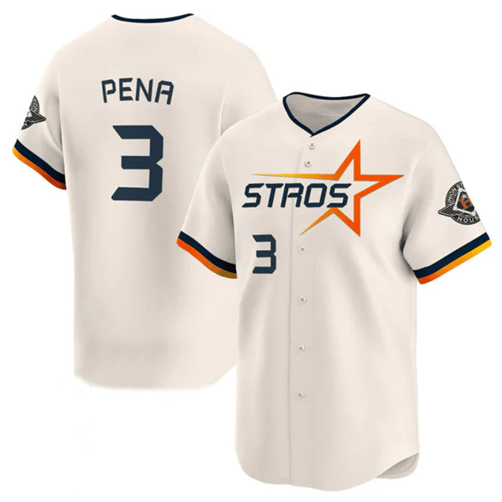 H.Astros #3 Jeremy Pena Player Cream Limited Home Jdoa Stitched Jerseys