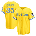 B.Red Sox #35 Garrett Crochet Player Yellow Home Game Jdoa Stitched Jerseys