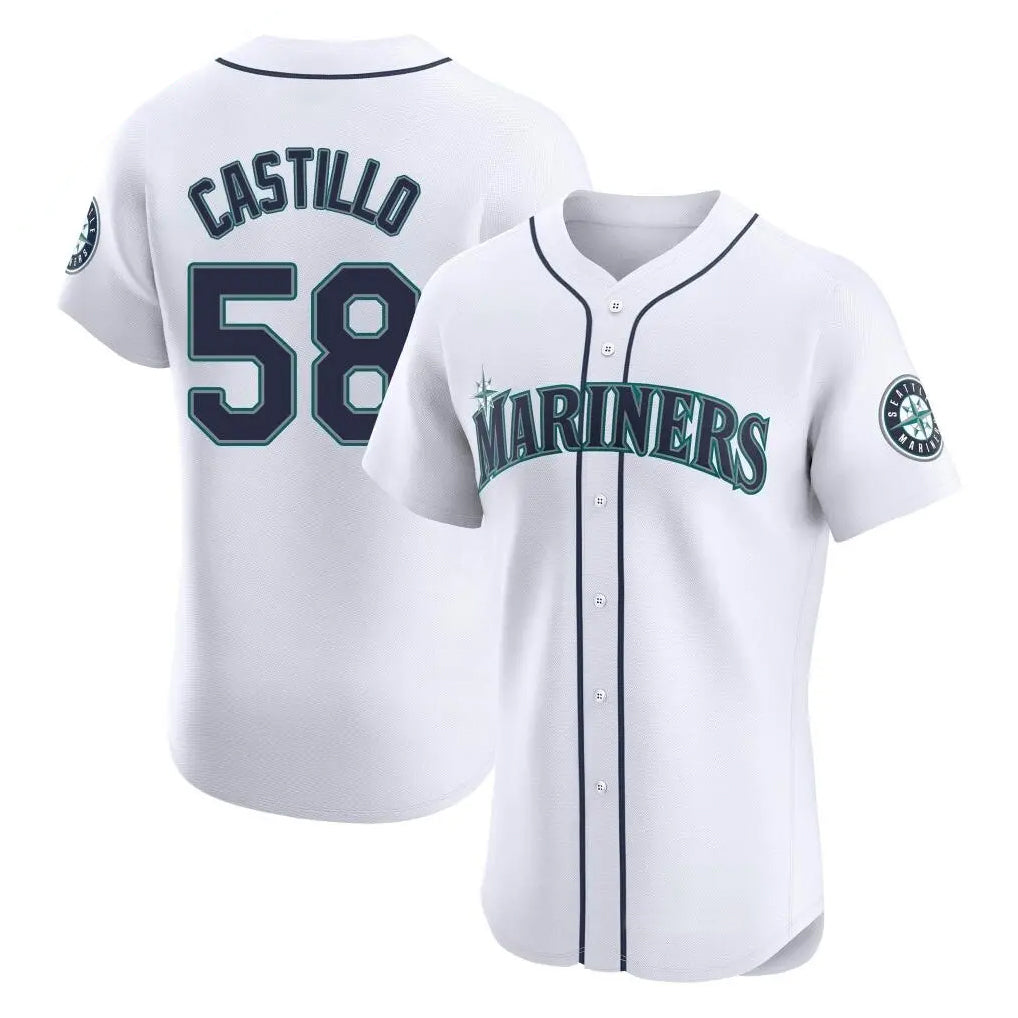 S.Mariners #58 Luis Castillo Player White Home Limited Elite Jdoa Stitched Jerseys