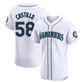 S.Mariners #58 Luis Castillo Player White Home Limited Elite Jdoa Stitched Jerseys