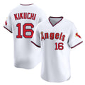 LA.Angels #16 Yusei Kikuchi Player White T-shirt Home Limited Jdoa Stitched Jerseys