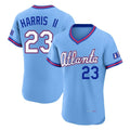 A.Braves #23 Michael Harris II Player Powder Blue 2026 City Connect T-shirt Limited Elite Home Game Jdoa Stitched Jerseys