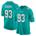M.Dolphins #93 Zeek Biggers Player Aqua Team Color Home Game Jdoa Stitched Jerseys