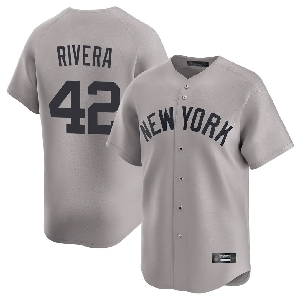 NY.Yankees #42 Mariano Rivera Player Gray Limited Home Jdoa Stitched Jerseys