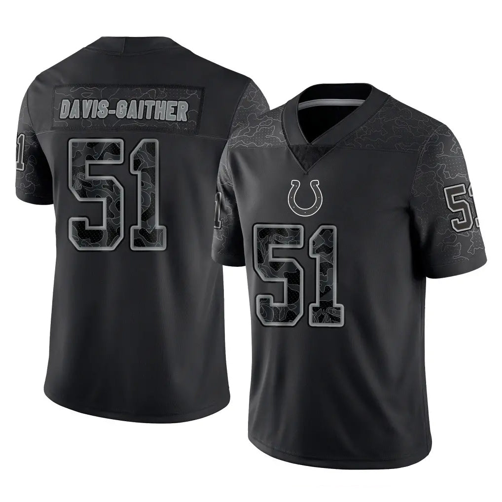IN.Colts #51 Akeem Davis-Gaither Player Black Reflective Limited Game Hdoa Stitched Jerseys