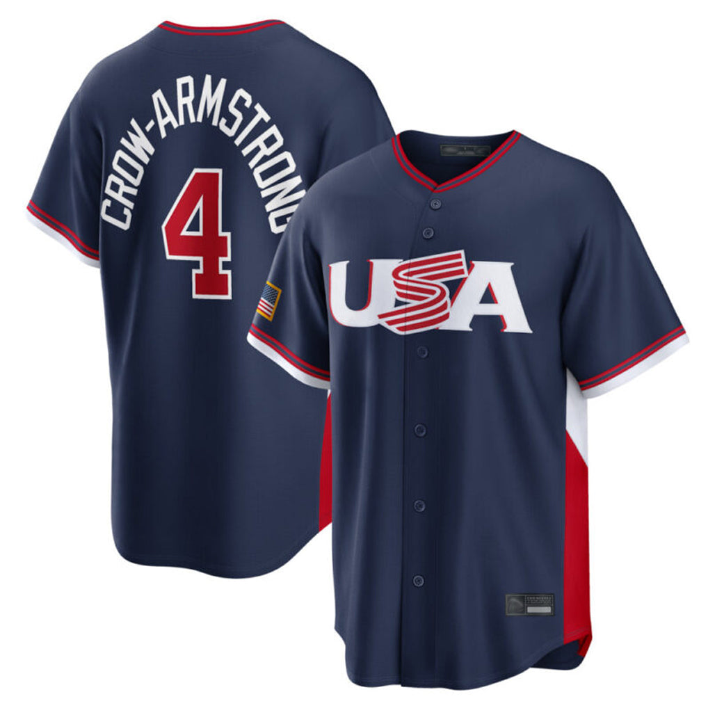 C.Cubs #4 Pete Crow-Armstrong Player Navy USA 2026 World Classic Home Limited Jdoa Stitched Jerseys