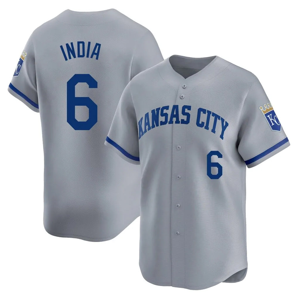 KC.Royals #6 Jonathan India Player Gray Limited Home Jdoa Stitched Jerseys
