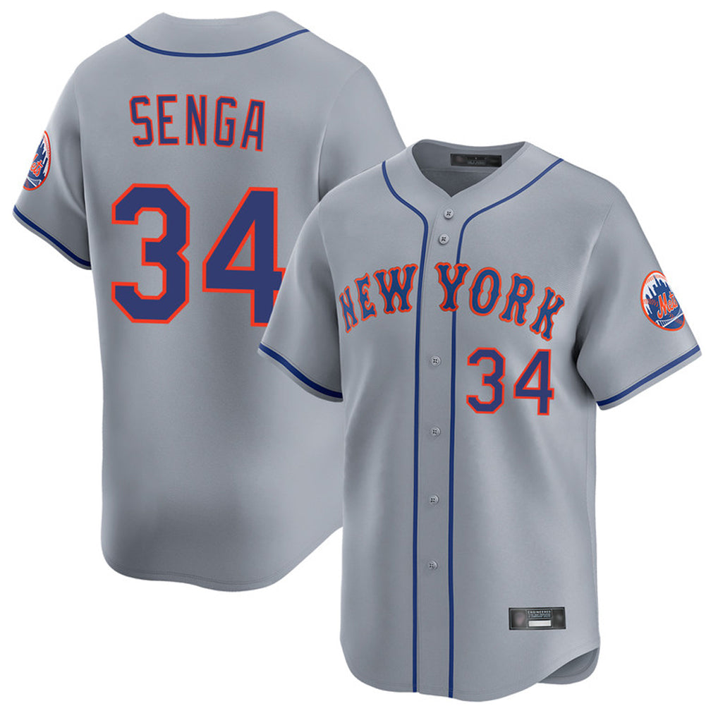 NY.Mets #34 Kodai Senga Player Gray Road Limited Home Jdoa Stitched Jerseys