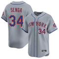 NY.Mets #34 Kodai Senga Player Gray Road Limited Home Jdoa Stitched Jerseys