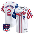 B.Orioles #2 Gunnar Henderson Player White USA 250 Independence Day Vapor Premier Home Game Jdoa Stitched Jerseys