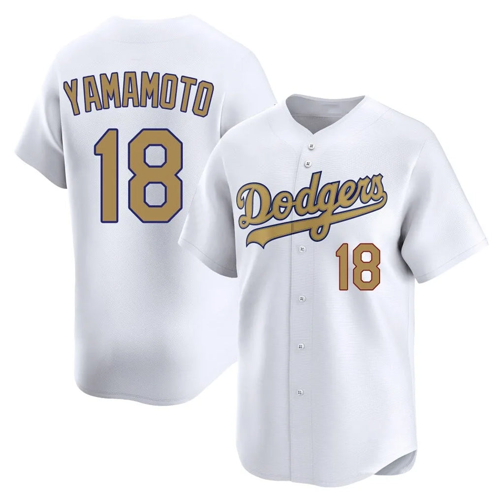 LA.Dodgers #18 Yoshinobu Yamamoto Player Gold Collection Limited Home Jdoa Stitched Jerseys