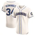 S.Mariners #34 Felix Hernandez Player Cream Home Limited Elite Jdoa Stitched Jerseys