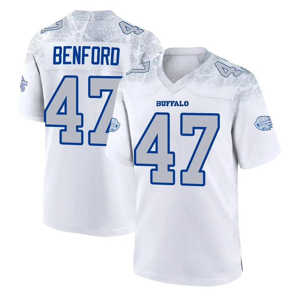 B.Bills #47 Christian Benford Player White Rivalries Collection Limited Jdoa Stitched Jerseys