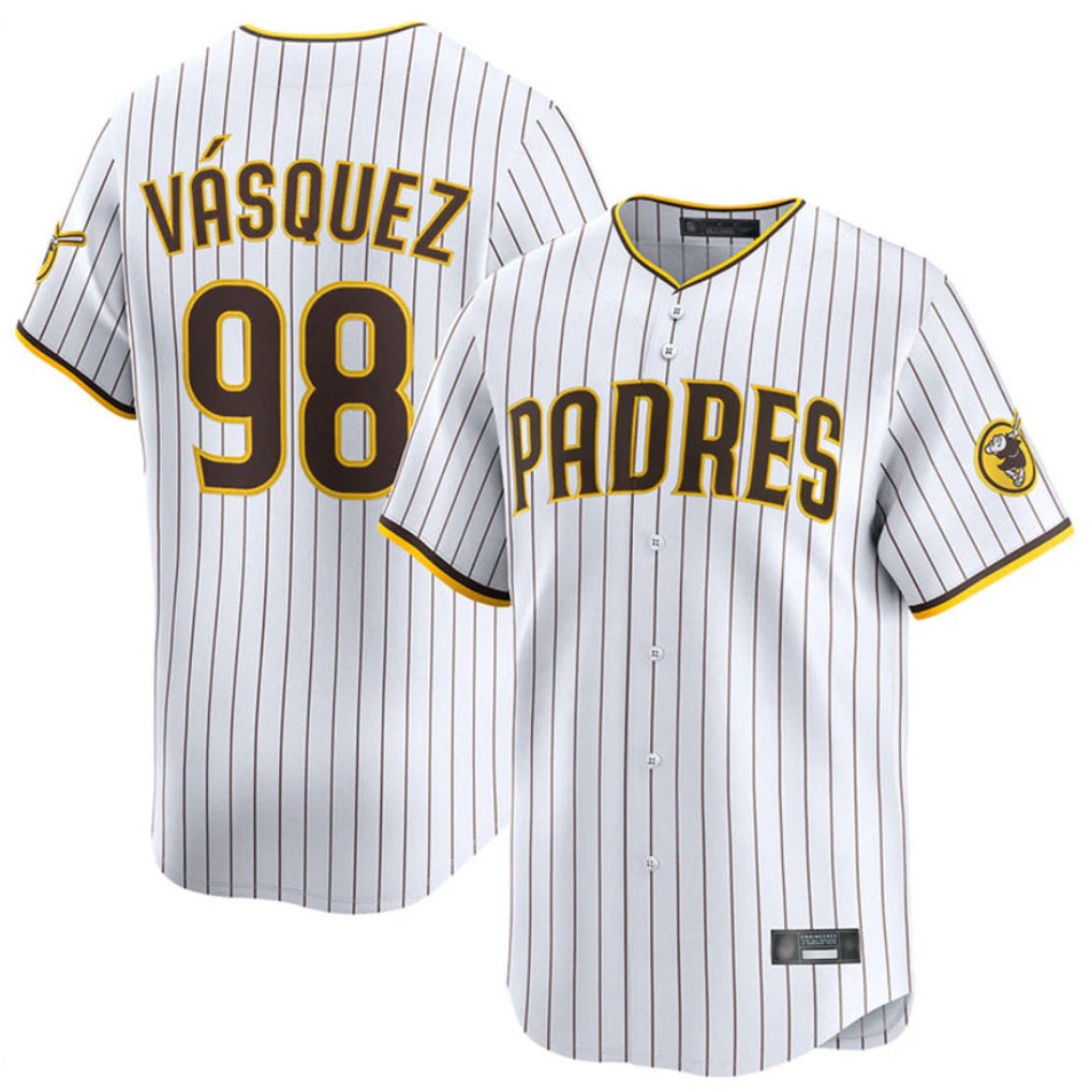 S.Diego Padres #98 Randy Vasquez Player White Home Limited Jdoa Stitched Jerseys