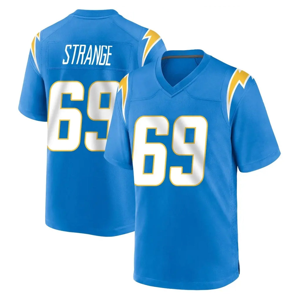 LA.Chargers #69 Cole Strange Player Blue Home Game Stitched Jerseys