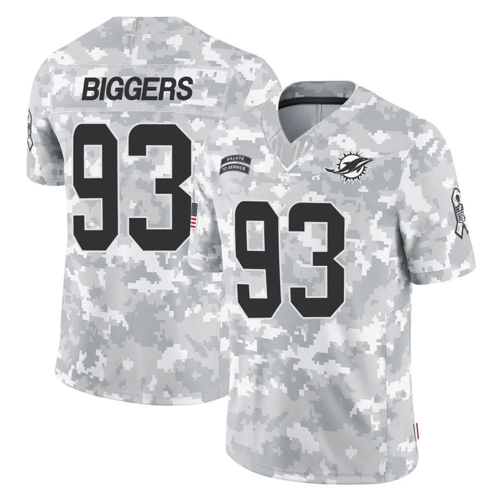 M.Dolphins #93 Zeek Biggers Player Arctic Camo Salute To Service Limited Game Jdoa Stitched Jerseys