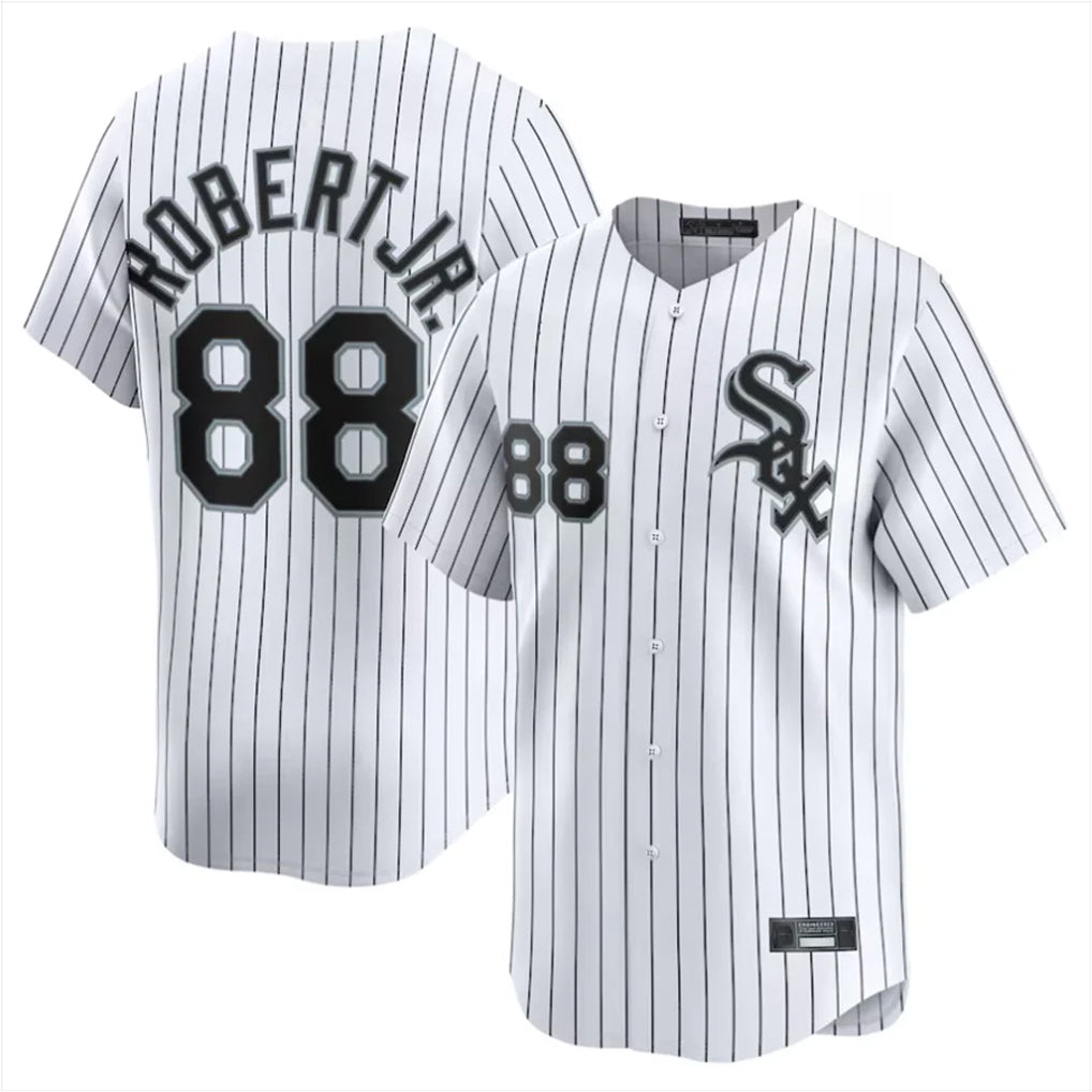 C.White Sox #88 Luis Robert Jr Player White Stripe Limited Home Jdoa Stitched Jerseys