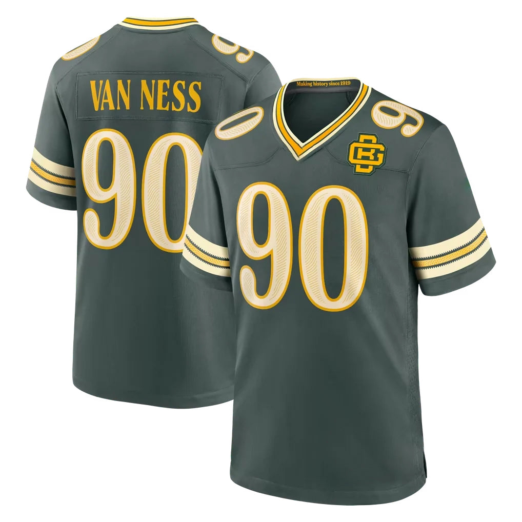 GB.Packers #90 Lukas Van Ness Player Green 2026 Rivalries Collection Home Game Jdoa Stitched Jerseys