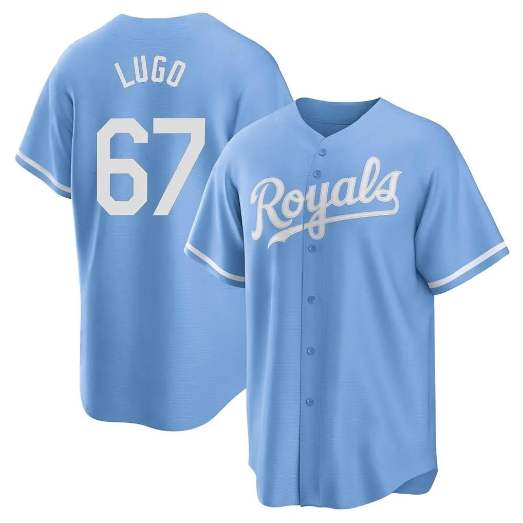 KC.Royals #67 Seth Lugo Player Light Blue Home Game Jdoa Stitched Jerseys