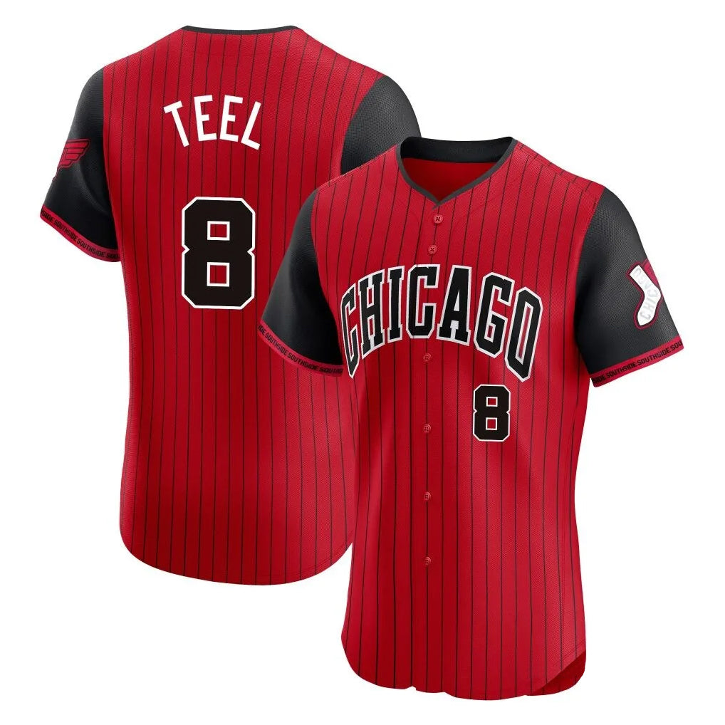C.White Sox #8 Kyle Teel Player Red City Connect Limited Elite Home Jdoa Stitched Jerseys