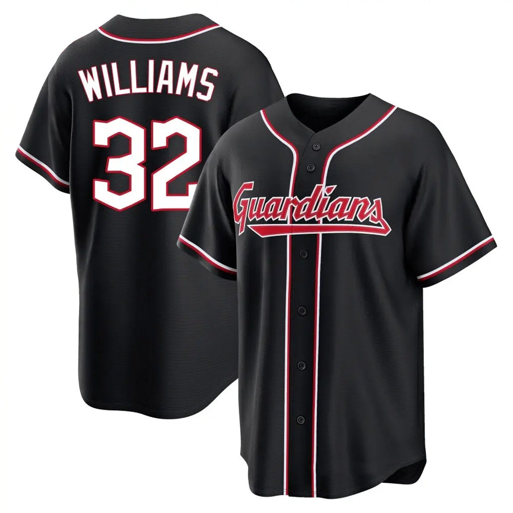 C.Guardians #32 Gavin Williams Player Black Fashion Out Home Game Jdoa Stitched Jerseys