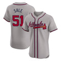A.Braves #51 Chris Sale Player Gray Limited Elite Home Game Jdoa Stitched Jerseys