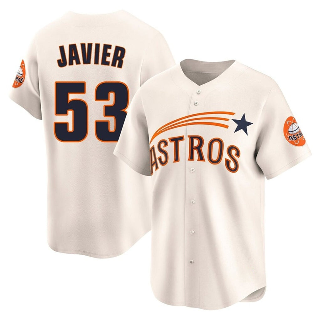 H.Astros #53 Cristian Javier Player Cream Throwback Cooperstown Collection Limited Jdoa Stitched Jerseys