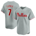 P.Phillies #7 Trea Turner Player Gray Home Limited Jdoa Stitched Jerseys