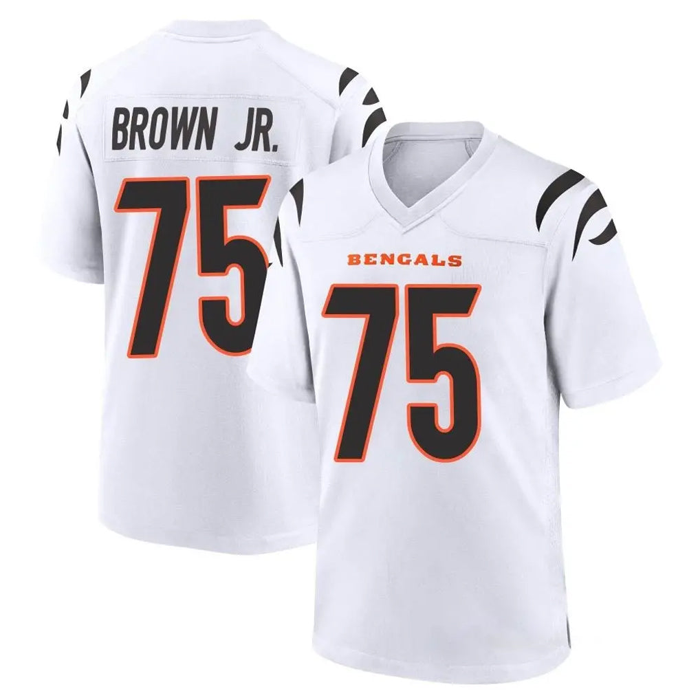 C.Bengals #75 Orlando Brown Jr. Player White Home Game Jdoa Stitched Jerseys