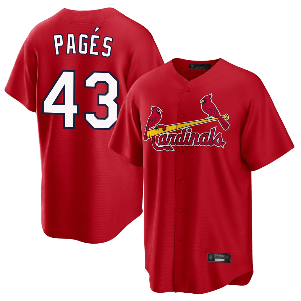 St. Louis Cardinals #43 Pedro Pages Player Red Home Game Jdoa Stitched Jerseys