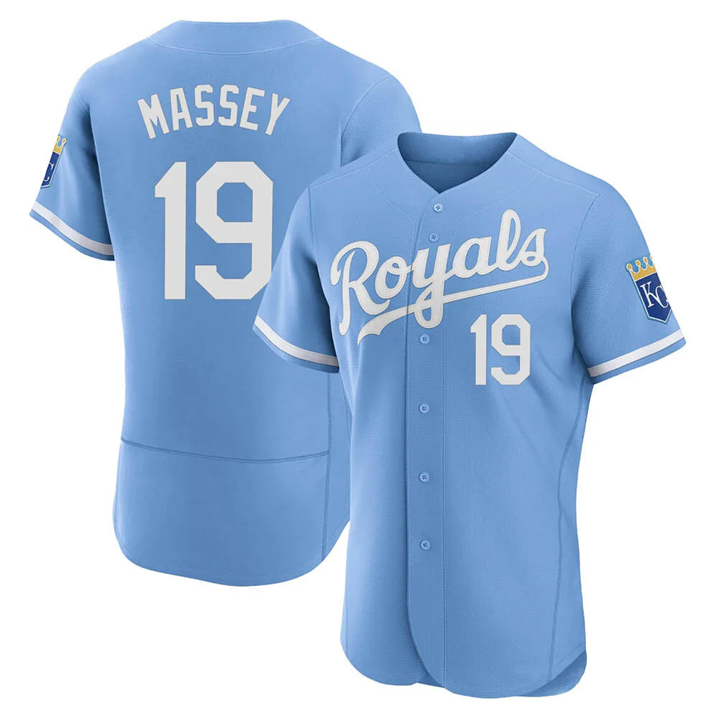 KC.Royals #19 Michael Massey Player Light Blue Alt Limited Elite Home Jdoa Stitched Jerseys
