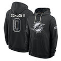 M.Dolphins #0 Ollie Gordon II Player 2026 Black Logo Pullover Hoodies Limited Game Jdoa Stitched Jerseys