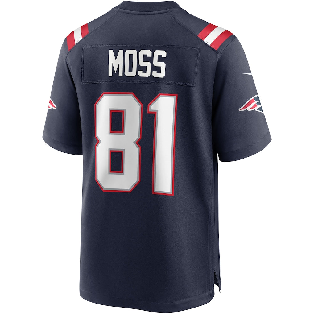 Jdoa NE.Patriots #81 Randy Moss Navy Game Retired Player Jersey