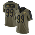 C.Bengals #99 Myles Murphy Player Olive Salute to Service Game Jdoa Stitched Jerseys